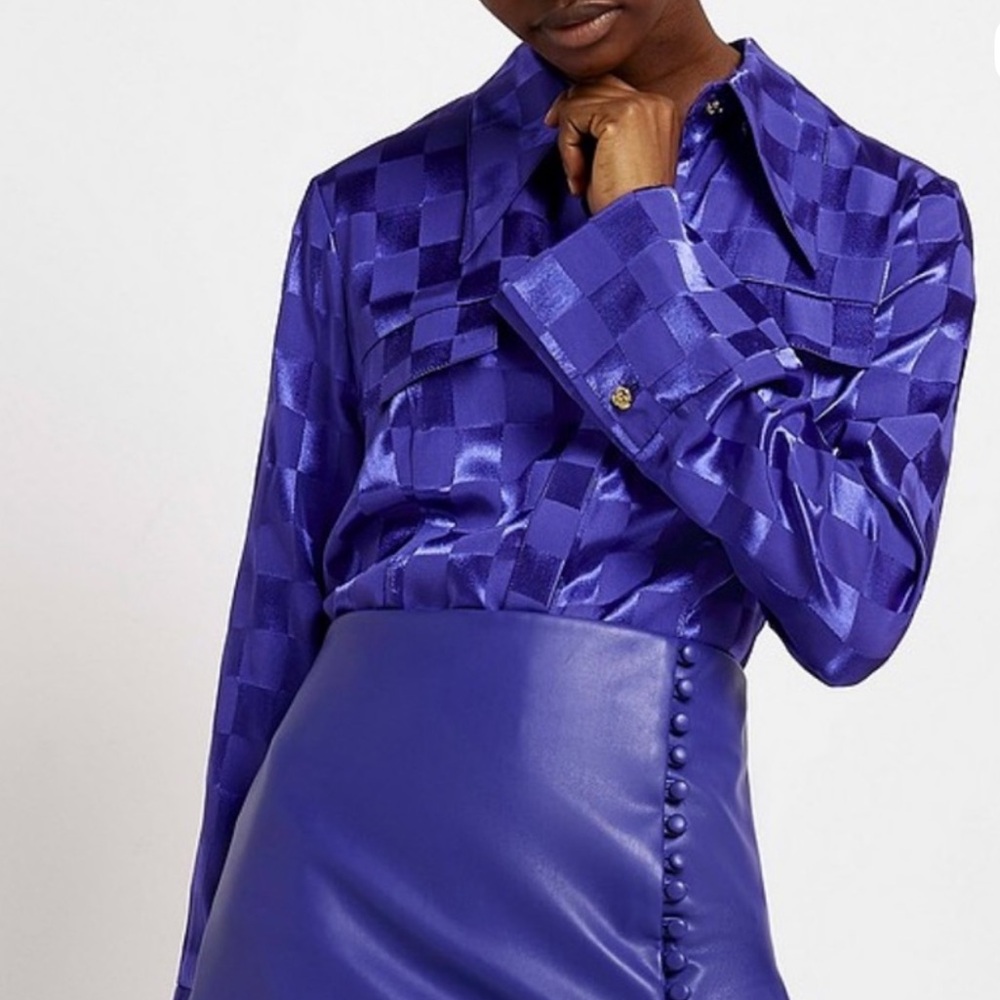 River Island | size 6 | checked long sleeve top